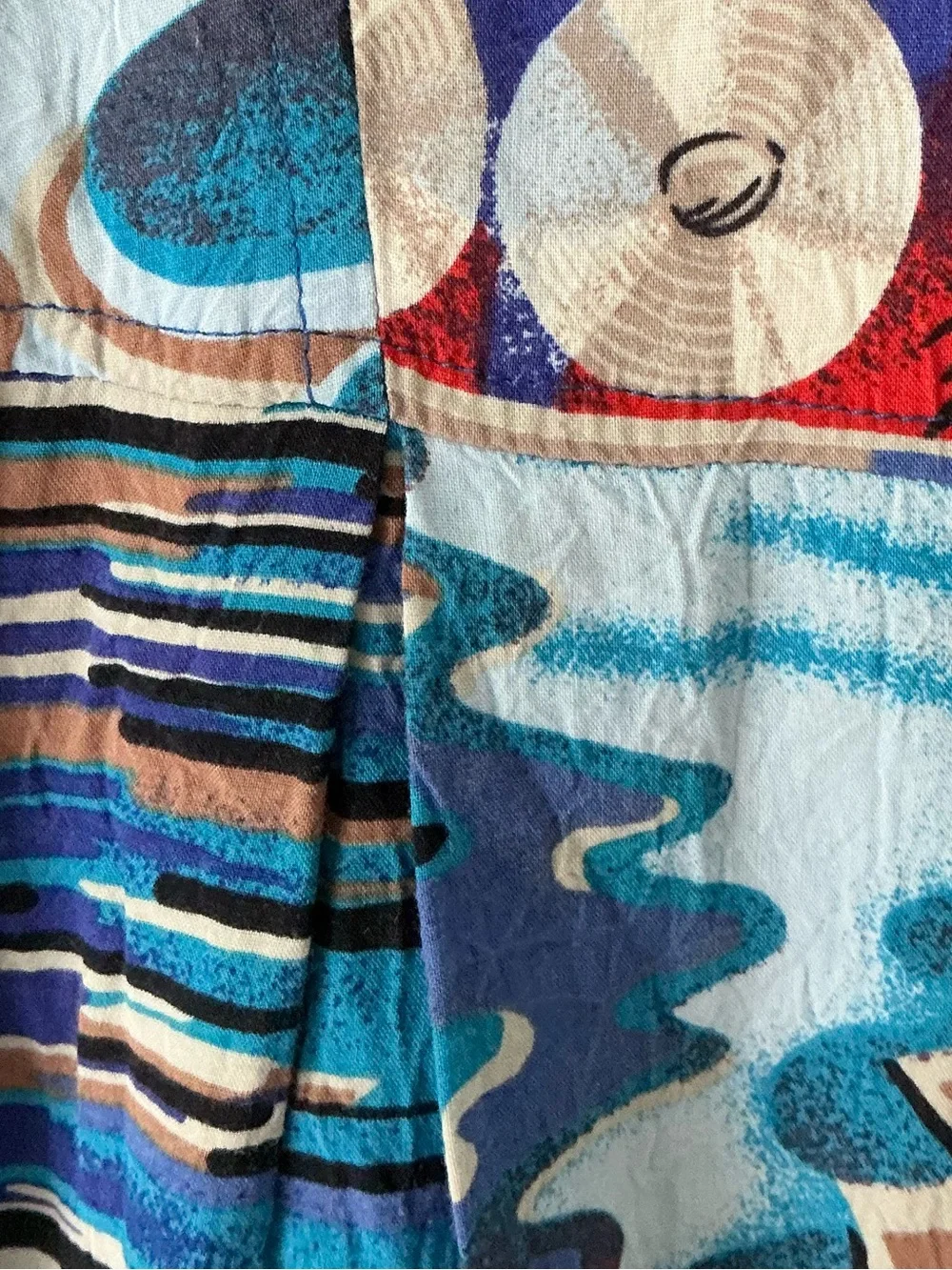 JAMS WORLD Vintage Tropical Print Sleeveless Midi Dress Blue White Medium - Picture 8 of 9
